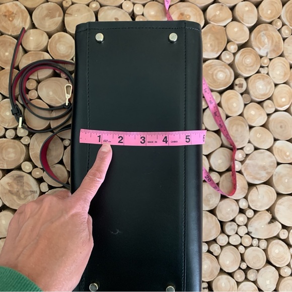 Kate Spade Black Sweetheart Pink Kyra Arbour Hill Leather Tote Bag - Picture 13 of 14